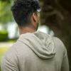 hoodie in canapa naturale dettaglio schiena