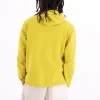 Essential lime color sweatshirt with pocket and hood made from pre-consumer recycled contamination-free Turkish cotton and made in Italy only to order