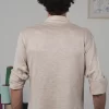 Camicia in canapa naturale, posteriore uomo