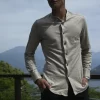 Natural hemp shirt korean, male front