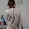 Women's bleached back hemp korean shirt