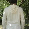 The hoodie made of bleached hemp fabric and Supima cotton retro men's